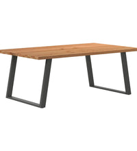 Esstisch mit Baumkanten 200x120x74 cm Massivholz Eiche Rechteck