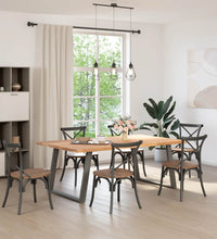 Esstisch mit Baumkanten 200x120x74 cm Massivholz Eiche Rechteck