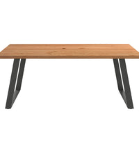 Esstisch mit Baumkanten 200x120x74 cm Massivholz Eiche Rechteck