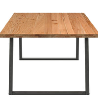 Esstisch mit Baumkanten 200x120x74 cm Massivholz Eiche Rechteck