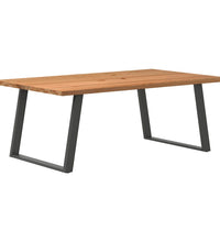 Esstisch mit Baumkanten 200x120x74 cm Massivholz Eiche Rechteck