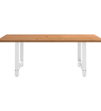 Esstisch Hellbraun 220x120x74 cm Massivholz Eiche Rechteckig