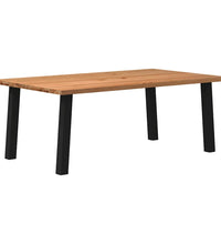 Esstisch Hellbraun 200x120x74 cm Massivholz Eiche Rechteckig