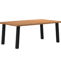 Esstisch Hellbraun 200x120x74 cm Massivholz Eiche Rechteckig