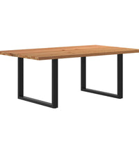 Esstisch mit Baumkanten 200x120x74 cm Massivholz Eiche Rechteck