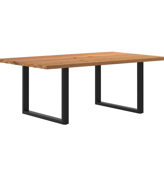 Esstisch mit Baumkanten 200x120x74 cm Massivholz Eiche Rechteck