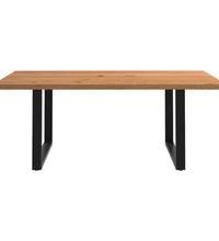 Esstisch mit Baumkanten 200x120x74 cm Massivholz Eiche Rechteck