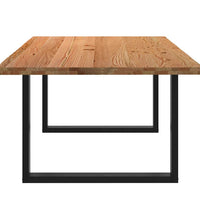 Esstisch mit Baumkanten 200x120x74 cm Massivholz Eiche Rechteck