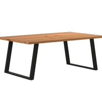 Esstisch mit Baumkanten 200x120x74 cm Massivholz Eiche Rechteck