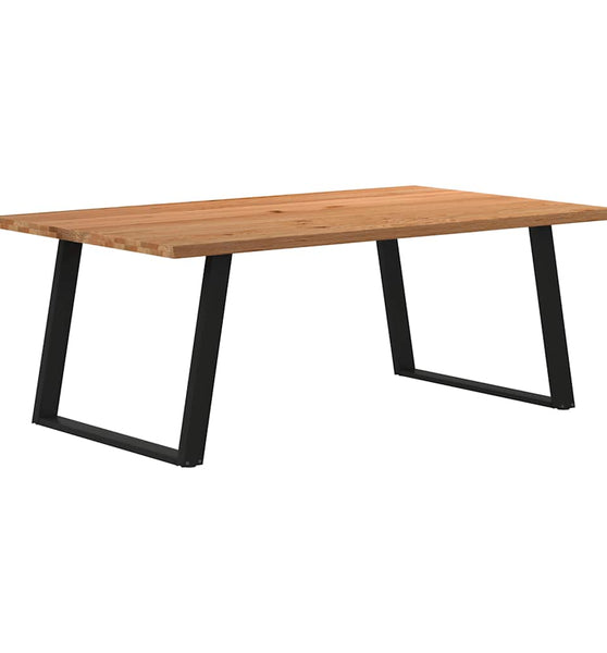 Esstisch mit Baumkanten 200x120x74 cm Massivholz Eiche Rechteck