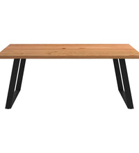 Esstisch mit Baumkanten 200x120x74 cm Massivholz Eiche Rechteck