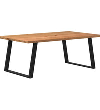 Esstisch mit Baumkanten 200x120x74 cm Massivholz Eiche Rechteck