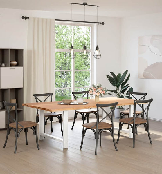 Esstisch Hellbraun 240x120x74 cm Massivholz Eiche Rechteckig