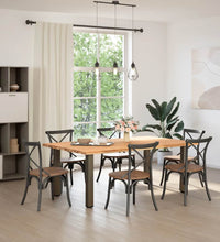 Esstisch Hellbraun 200x120x74 cm Massivholz Eiche Rechteckig