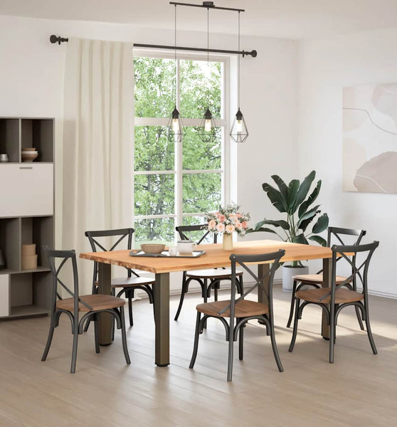 Esstisch Hellbraun 200x120x74 cm Massivholz Eiche Rechteckig