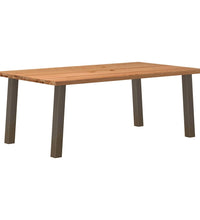 Esstisch Hellbraun 200x120x74 cm Massivholz Eiche Rechteckig