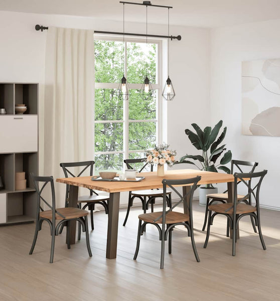 Esstisch Hellbraun 200x120x74 cm Massivholz Eiche Rechteckig