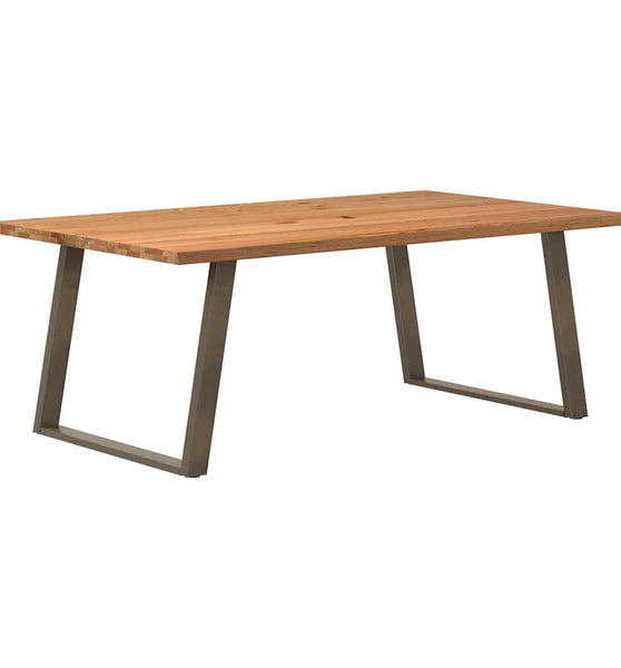 Esstisch mit Baumkanten 200x120x74 cm Massivholz Eiche Rechteck