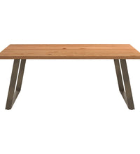 Esstisch mit Baumkanten 200x120x74 cm Massivholz Eiche Rechteck