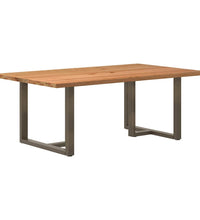 Esstisch mit Baumkanten 200x120x74 cm Massivholz Eiche Rechteck