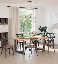 Esstisch mit Baumkanten 200x120x74 cm Massivholz Eiche Rechteck