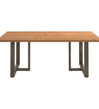 Esstisch mit Baumkanten 200x120x74 cm Massivholz Eiche Rechteck