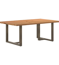 Esstisch mit Baumkanten 200x120x74 cm Massivholz Eiche Rechteck