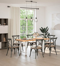 Esstisch mit Baumkanten 180x80x74cm Massivholz Eiche Rechteckig