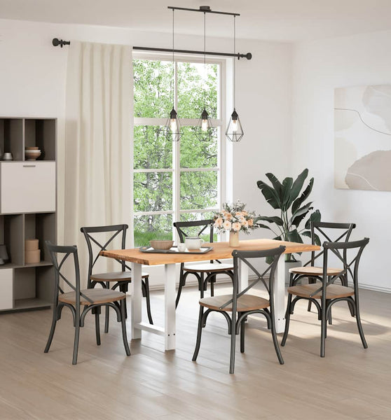 Esstisch mit Baumkanten 180x80x74cm Massivholz Eiche Rechteckig