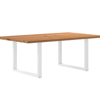 Esstisch mit Baumkanten 200x120x74 cm Massivholz Eiche Rechteck