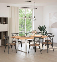 Esstisch mit Baumkanten 200x120x74 cm Massivholz Eiche Rechteck