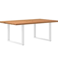 Esstisch mit Baumkanten 200x120x74 cm Massivholz Eiche Rechteck