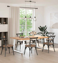 Esstisch mit Baumkanten 200x120x74 cm Massivholz Eiche Rechteck