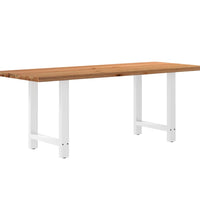 Esstisch mit Baumkanten 200x80x74cm Massivholz Eiche Rechteckig