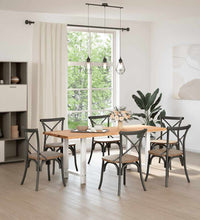 Esstisch mit Baumkanten 200x80x74cm Massivholz Eiche Rechteckig