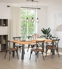 Esstisch Hellbraun 220x120x74 cm Massivholz Eiche Rechteckig