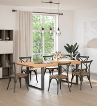 Esstisch Hellbraun 220x120x74 cm Massivholz Eiche Rechteckig