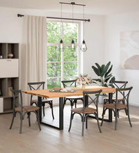 Esstisch Hellbraun 220x120x74 cm Massivholz Eiche Rechteckig