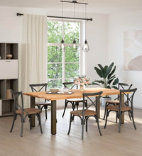 Esstisch Hellbraun 220x120x74 cm Massivholz Eiche Rechteckig