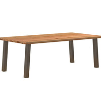 Esstisch Hellbraun 220x120x74 cm Massivholz Eiche Rechteckig