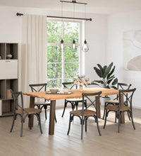 Esstisch Hellbraun 220x120x74 cm Massivholz Eiche Rechteckig