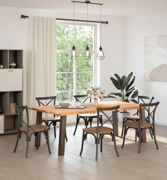 Esstisch Hellbraun 220x120x74 cm Massivholz Eiche Rechteckig