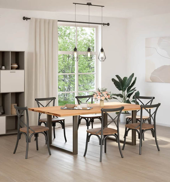 Esstisch Hellbraun 220x120x74 cm Massivholz Eiche Rechteckig