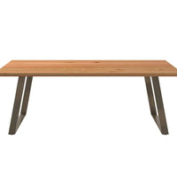 Esstisch Hellbraun 220x120x74 cm Massivholz Eiche Rechteckig