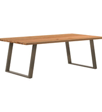 Esstisch Hellbraun 220x120x74 cm Massivholz Eiche Rechteckig