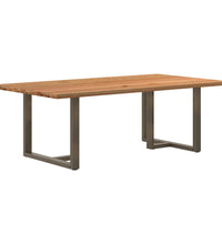 Esstisch Hellbraun 220x120x74 cm Massivholz Eiche Rechteckig