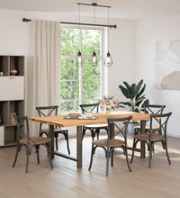 Esstisch Hellbraun 220x120x74 cm Massivholz Eiche Rechteckig
