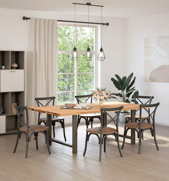 Esstisch Hellbraun 220x120x74 cm Massivholz Eiche Rechteckig