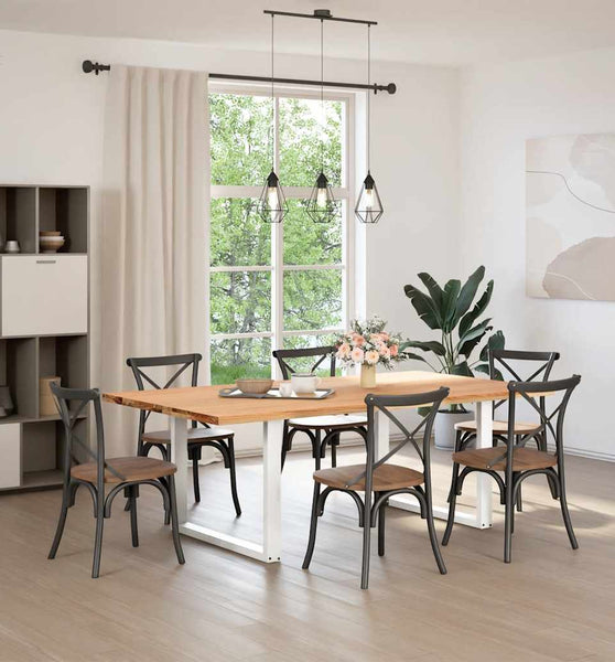 Esstisch Hellbraun 220x120x74 cm Massivholz Eiche Rechteckig