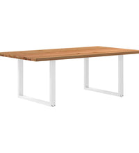 Esstisch Hellbraun 220x120x74 cm Massivholz Eiche Rechteckig